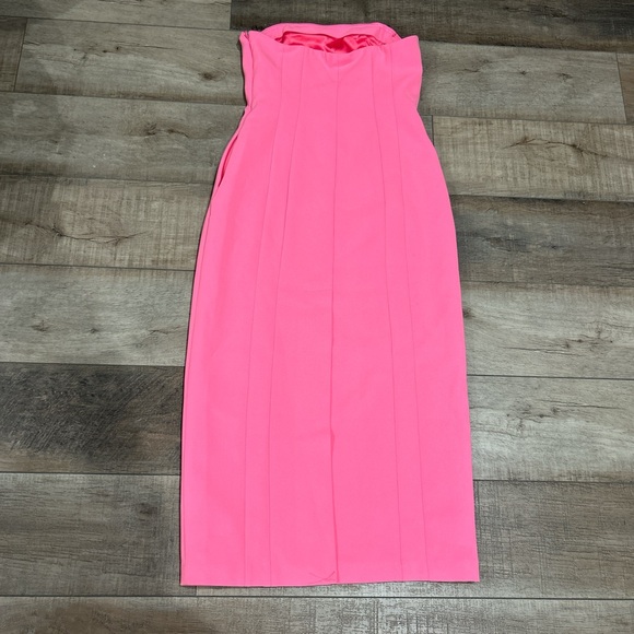 NWT A.L.C. Elizabeth strapless pink sheath midi dress in grapefruit - Picture 7 of 10